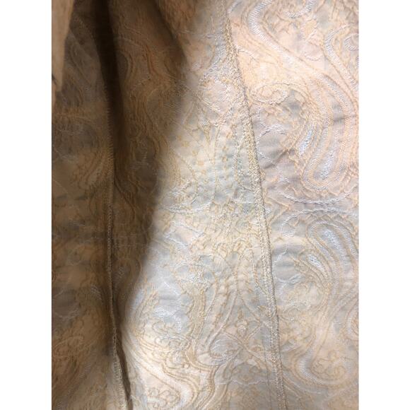 Artful Indigo Palm Leaf Floral Print Denim‎ Jacket Small Jean Coat - Picture 6 of 8